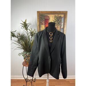 Blazer Jacket Size 2XL Womens Black‎ Single Vented Corporate Goth Sophisticated